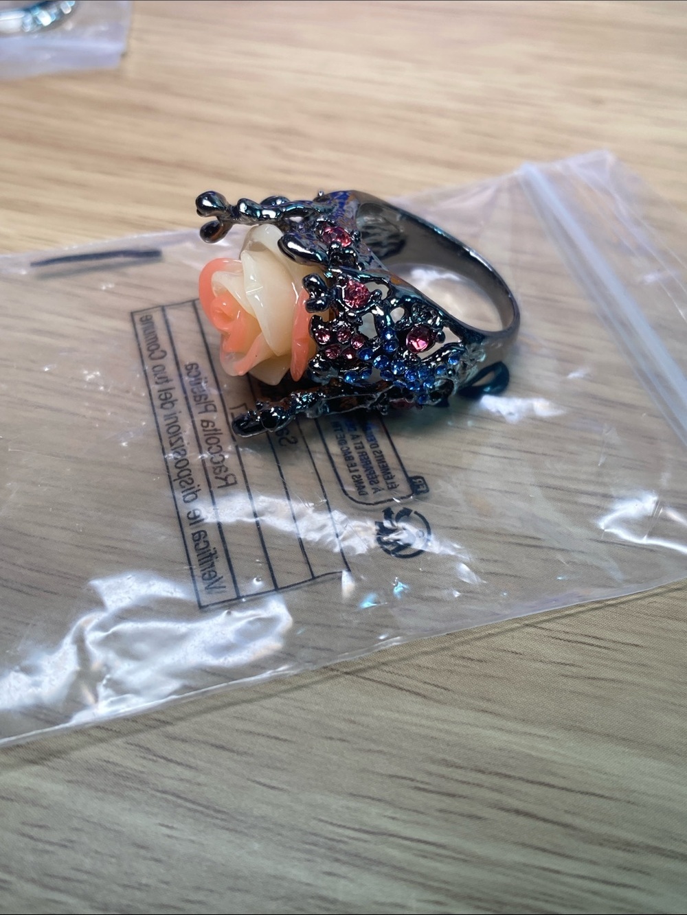 Women's Silver and Peach Flower Fashion Rings - Multi-Pack - Picture 7 of 10